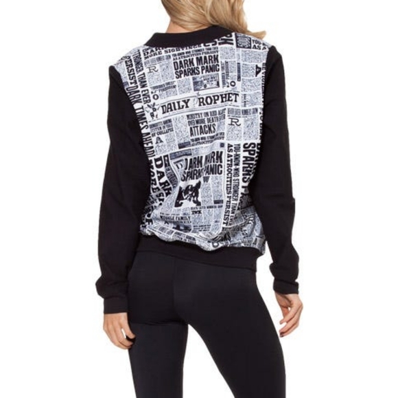 Blackmilk Harry Potter Daily Prophet Newspaper Bomber Size Large - Picture 3 of 15